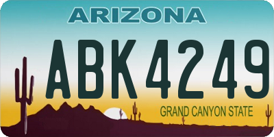 AZ license plate ABK4249