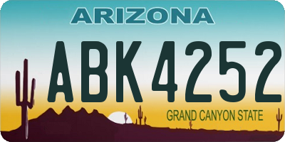 AZ license plate ABK4252