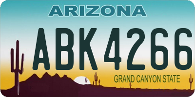 AZ license plate ABK4266