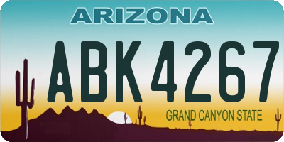 AZ license plate ABK4267