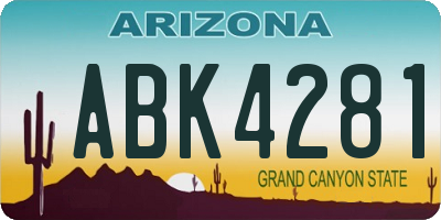 AZ license plate ABK4281