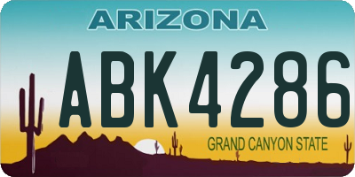 AZ license plate ABK4286