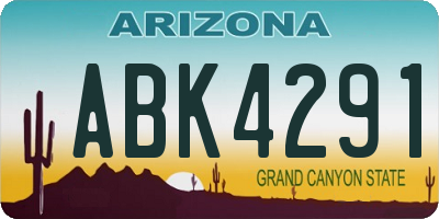 AZ license plate ABK4291