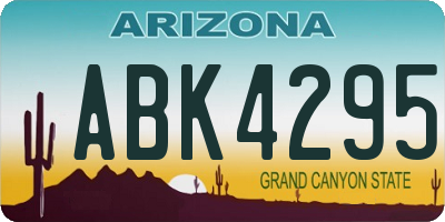 AZ license plate ABK4295