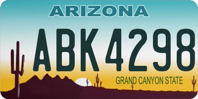 AZ license plate ABK4298