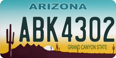 AZ license plate ABK4302