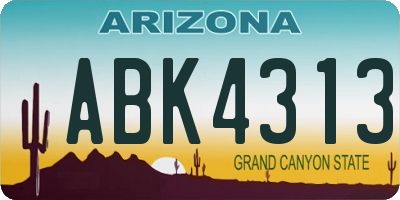 AZ license plate ABK4313