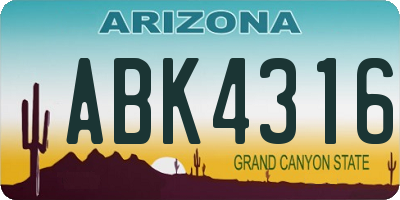 AZ license plate ABK4316