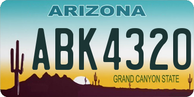 AZ license plate ABK4320