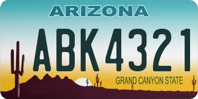 AZ license plate ABK4321