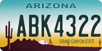 AZ license plate ABK4322