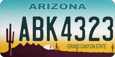 AZ license plate ABK4323