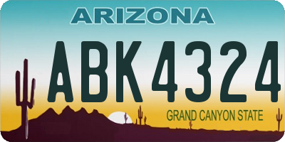 AZ license plate ABK4324