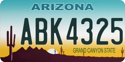 AZ license plate ABK4325