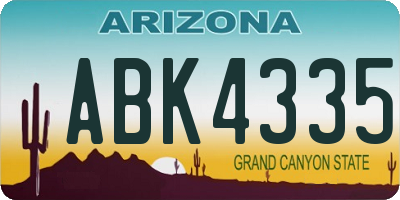 AZ license plate ABK4335