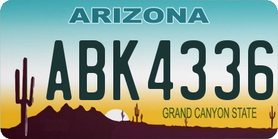 AZ license plate ABK4336