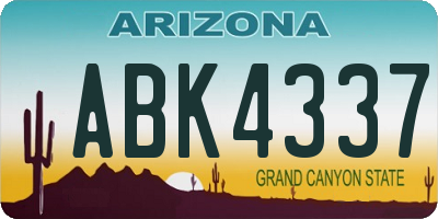 AZ license plate ABK4337