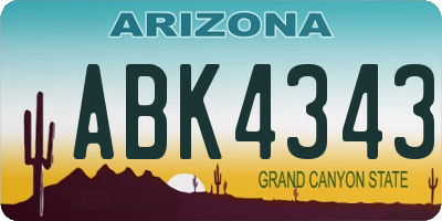 AZ license plate ABK4343