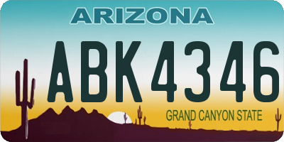 AZ license plate ABK4346