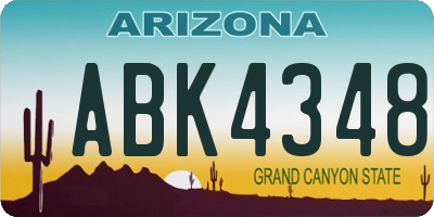 AZ license plate ABK4348