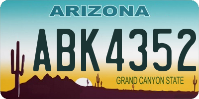 AZ license plate ABK4352