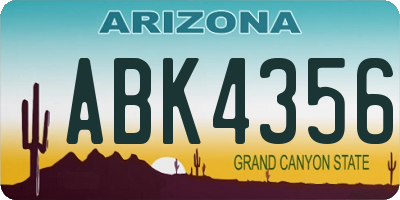 AZ license plate ABK4356