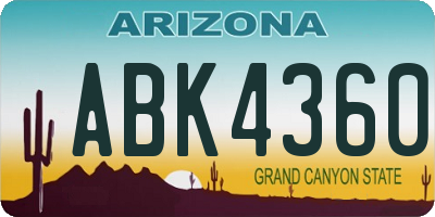 AZ license plate ABK4360