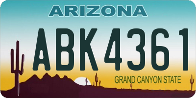 AZ license plate ABK4361