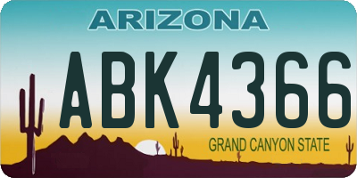 AZ license plate ABK4366