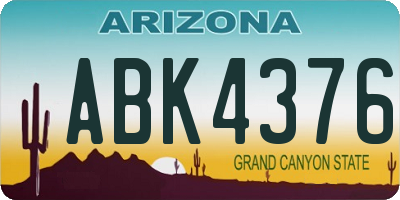 AZ license plate ABK4376