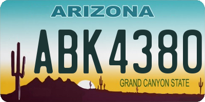 AZ license plate ABK4380