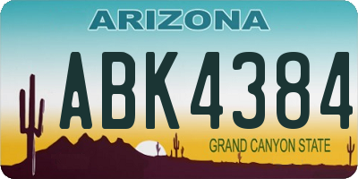 AZ license plate ABK4384