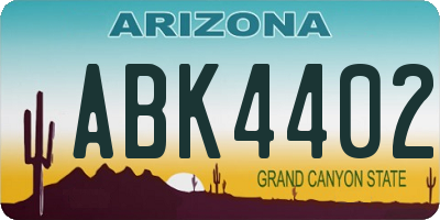 AZ license plate ABK4402
