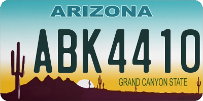 AZ license plate ABK4410