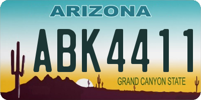 AZ license plate ABK4411