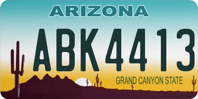 AZ license plate ABK4413