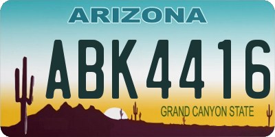 AZ license plate ABK4416