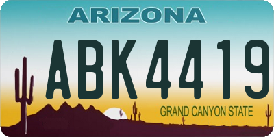 AZ license plate ABK4419