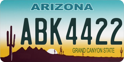 AZ license plate ABK4422