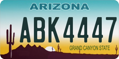 AZ license plate ABK4447