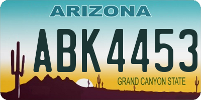 AZ license plate ABK4453