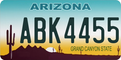 AZ license plate ABK4455