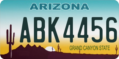 AZ license plate ABK4456