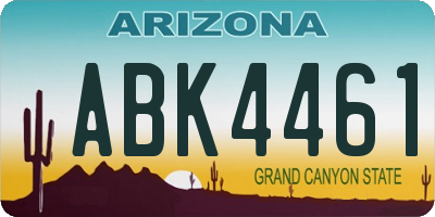 AZ license plate ABK4461