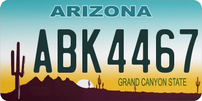 AZ license plate ABK4467
