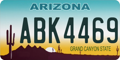 AZ license plate ABK4469