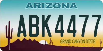 AZ license plate ABK4477