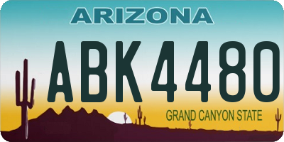 AZ license plate ABK4480