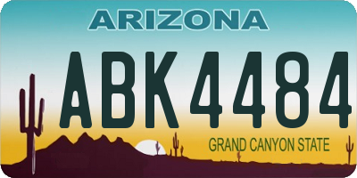 AZ license plate ABK4484