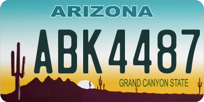 AZ license plate ABK4487